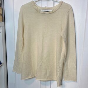 Barbara Lang Paris | Cream Long Sleeve knit Top - 100% Wool - oversized fit - m